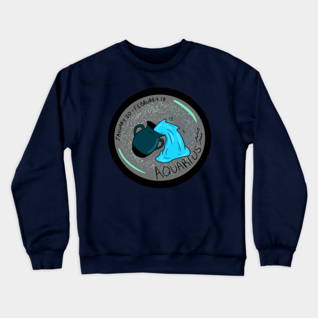 Aquarius Water-Bearer Crewneck Sweatshirt by SeaglassSorcery